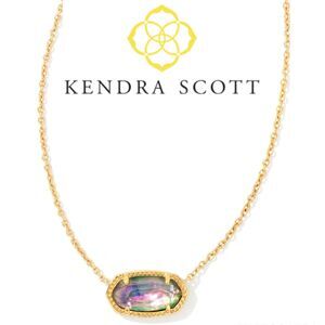 Rare! NWOT Kendra Scott Elisa Lilac Abalone Gold Necklace